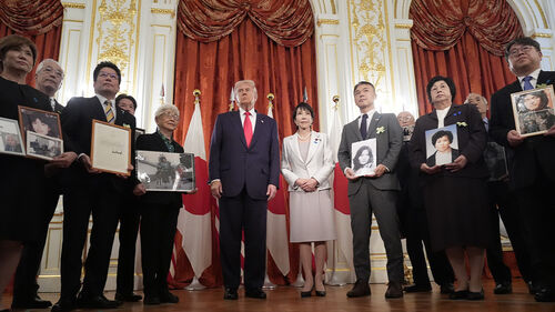 트럼프, 일본인 납북자 가족 면담