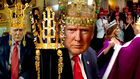 춤추는 트럼프 머리 위 신라 금관…"진짜 '킹' 되려고?"
