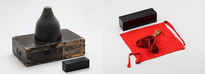 왼쪽은 갑주함, 오른쪽은 간주함과 간주 보자기