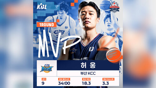 KCC 허웅, 프로농구 1라운드 MVP…개인 첫 수상
