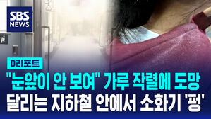 [D리포트] "눈앞이 안 보여" 가루 작렬에 도망…달리는 지하철 안에서 소화기 '펑'