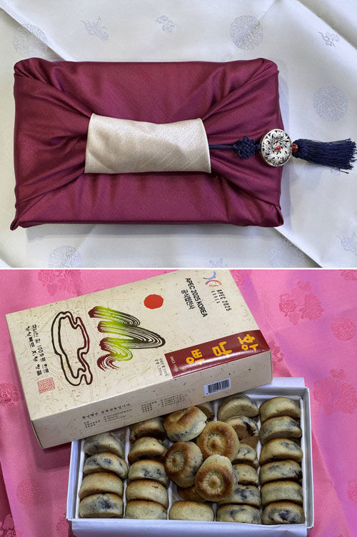 대통령실은 이재명 대통령이 시진핑 중국 국가주석을 환영한다는 뜻으로 중국 대표단에 경주의 명물인 황남빵을 전달했다고 31일 밝혔다. (사진=대통령실 제공, 연합뉴스)