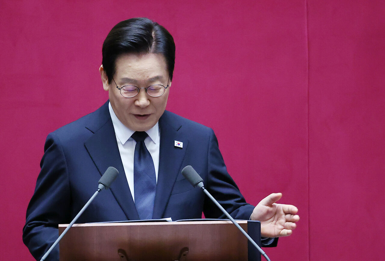 이재명 대통령, 국민의힘 빈 의석 언급 (오늘, 국회)