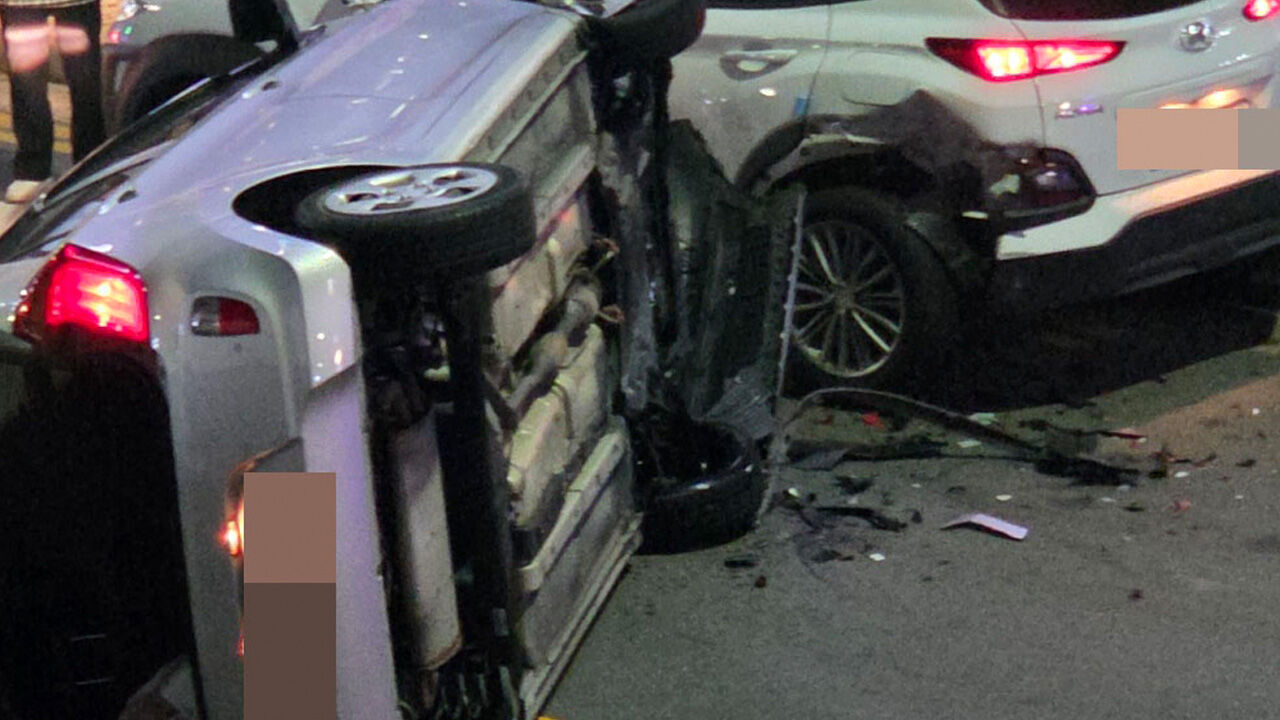 승용차가 SUV 충돌해 전도…30대 승용차 운전자 만취