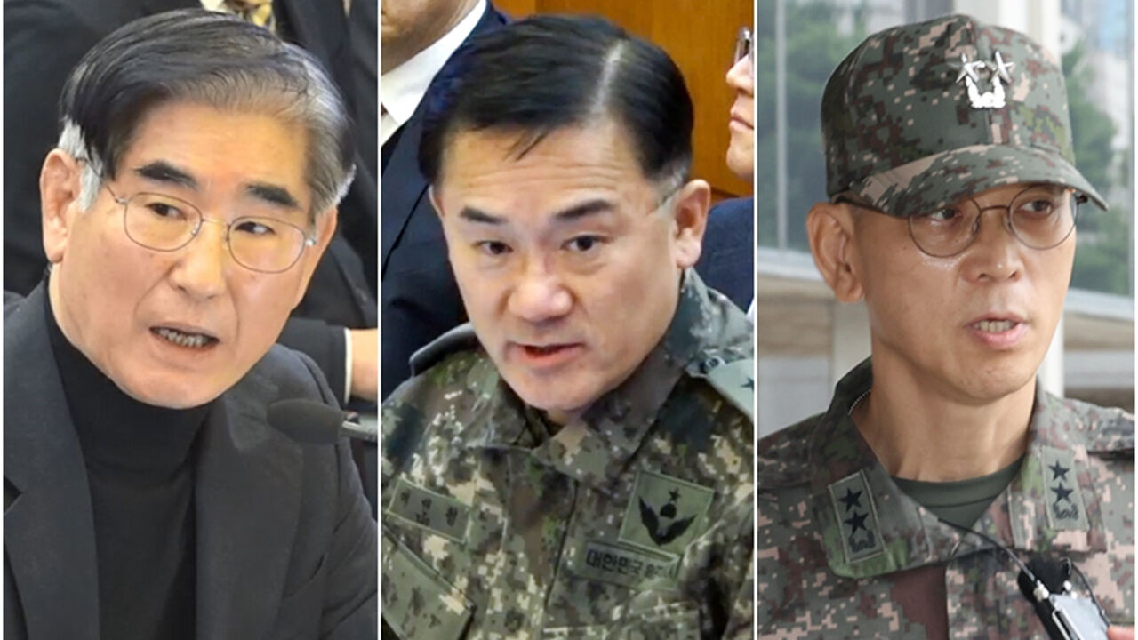 김용현 전 국방부 장관(왼쪽부터), 여인형 전 국군방첩사령관, 김용대 드론작전사령관 (사진=연합뉴스)