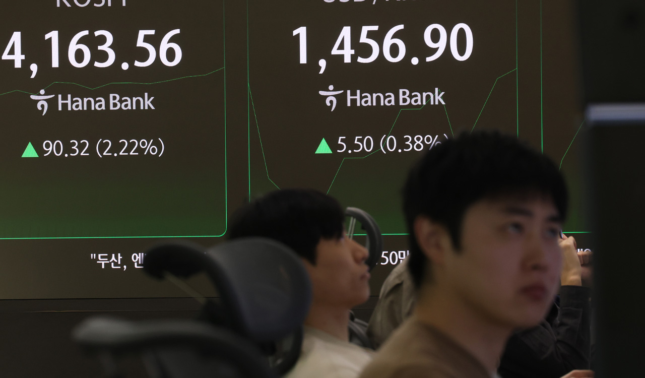 환율, 달러 강세·엔화 약세에 5.0원 오른 1,456.4원 출발