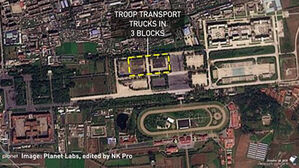 "북한 내년 당대회 맞춰 열병식 준비 정황…군용차량 수백 대 집결"