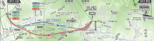 수서~광주 복선전철 노선계획도 (사진=성남시 여수동 산들마을 수광선 비상대책위원회 제공, 연합뉴스)