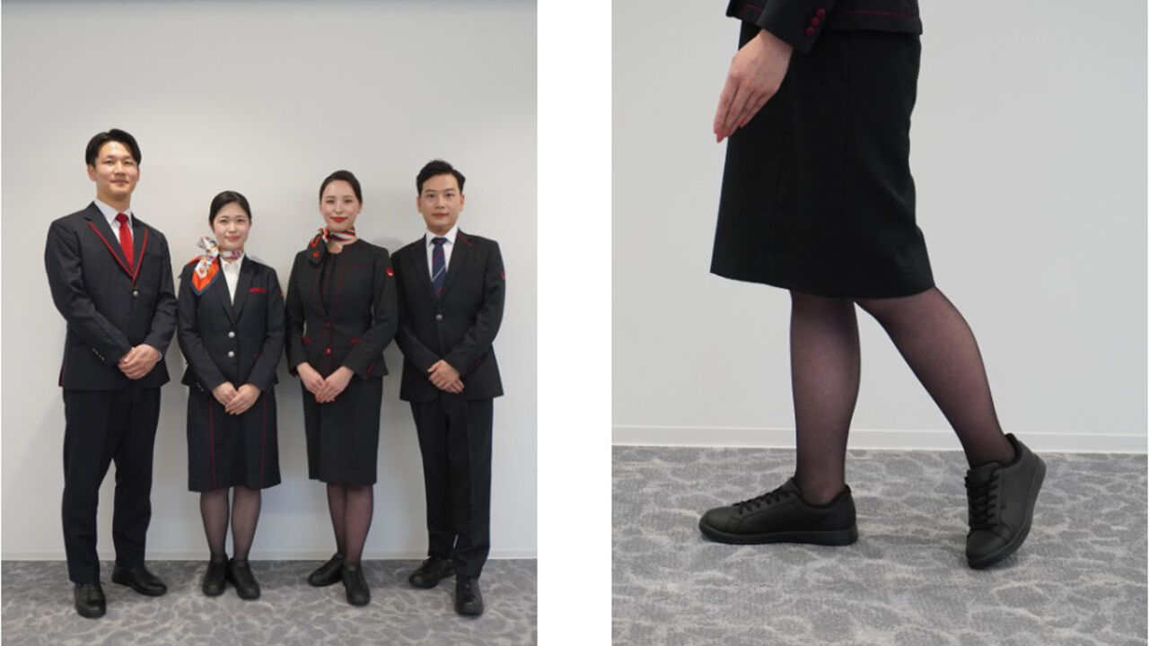 일본항공, 객실 승무원에 하이힐 대신 운동화 착용 허용