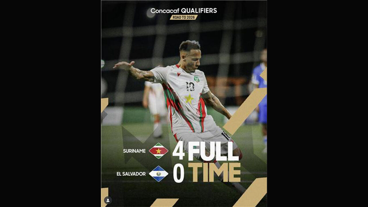 FIFA 랭킹 126위 수리남, 월드컵 예선 조 1위…사상 첫 본선행 청신호