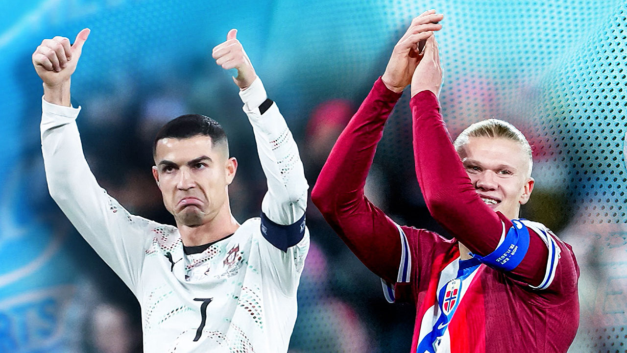 '첫 퇴장' <!HS>호날두<!HE> 울고…'멀티 골' 홀란 웃고