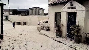 움켜쥐면 사르륵…해안 마을에 쌓인 흰 거품 정체