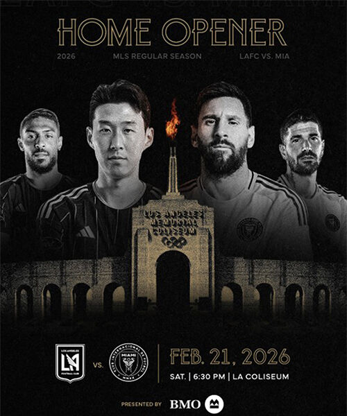 손흥민과 메시가 전면에 배치된 LAFC의 내년 MLS 개막전 홍보 이미지 (사진=LAFC 인스타그램 캡처, 연합뉴스)