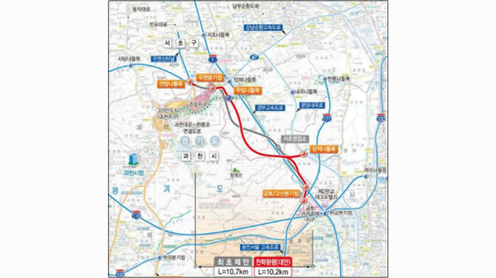 성남∼서초 고속도로 민간투자사업 노선도 (사진=기획재정부 제공, 연합뉴스)