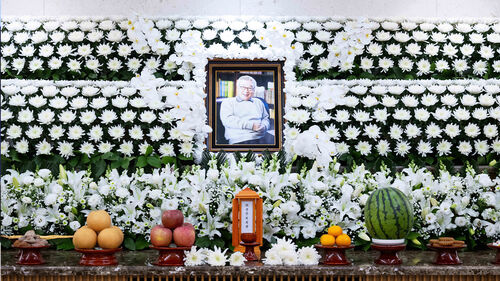 배우 이순재의 빈소가 25일 서울 송파구 서울아산병원 장례식장에 마련됐다. (사진=사진공동취재단, 연합뉴스)