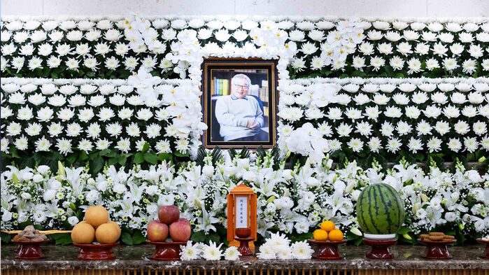 배우 이순재의 빈소가 25일 서울 송파구 서울아산병원 장례식장에 마련됐다. (사진=사진공동취재단, 연합뉴스)