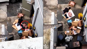 "조리대 좁아서" 쓰레기통 옆 고기 '퍽퍽'…논란 커지자 