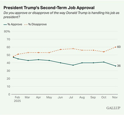트럼프 대통령 지지율 추이 (사진=갤럽 홈페이지, 연합뉴스)
