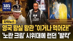 [자막뉴스] 영국 왕실 왕관에 "이거나 먹어라!".. '노란 크림' 시위대에 뒤집어진 런던탑