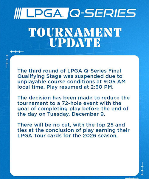 LPGA의 대회 축소 안내문 (사진=LPGA 엑스(X) 캡처, 연합뉴스)