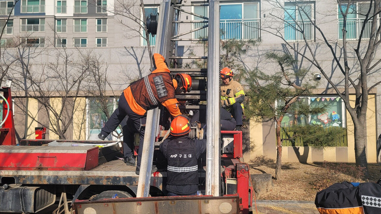 이삿짐 나르던 40대, 사다리차 바스켓과 함께 추락해 중상