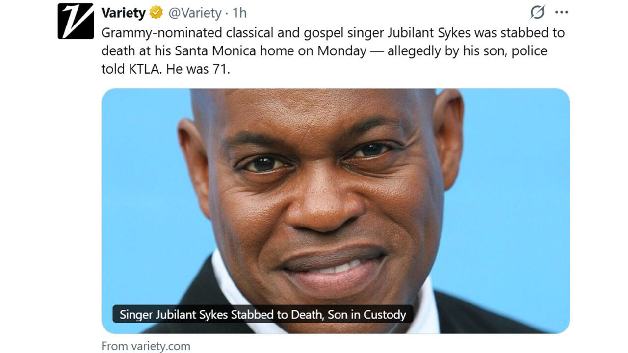 미 그래미 후보 경력 오페라가수 피살…용의자로 아들 체포