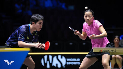 탁구 '황금 콤비' 임종훈-신유빈, WTT 왕중왕전 첫 경기 승리