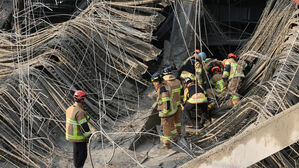 광주대표도서관 공사장 붕괴…1명 사망·3명 매몰