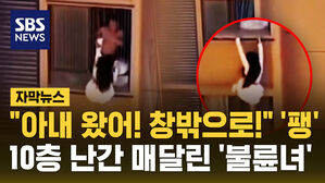[자막뉴스] "아내 왔어! 창밖으로!" '팽'...10층 난간 매달린 '불륜녀'