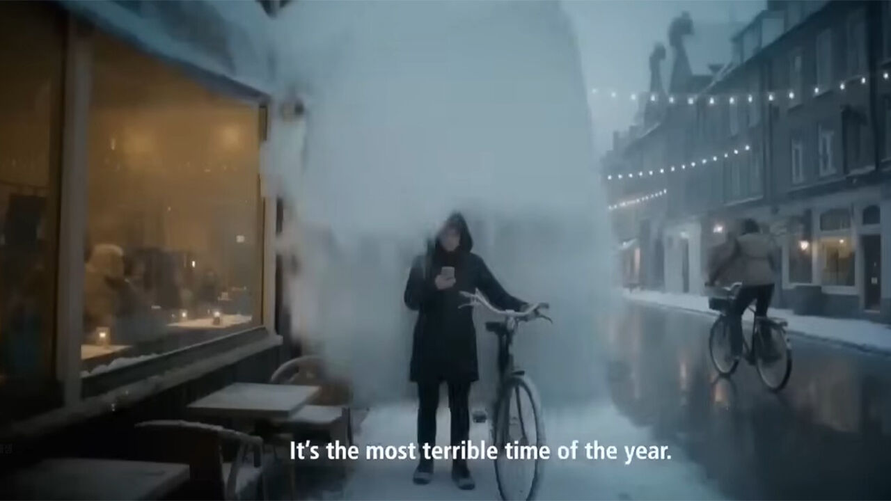 네덜란드 맥도날드가 제작한 AI 기반 크리스마스 광고의 한장면 (사진=맥도날드 유튜브 광고 캡처, 연합뉴스)