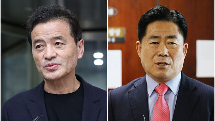 임종성 전 민주당 의원(왼쪽)과 김규환 전 미래통합당 의원