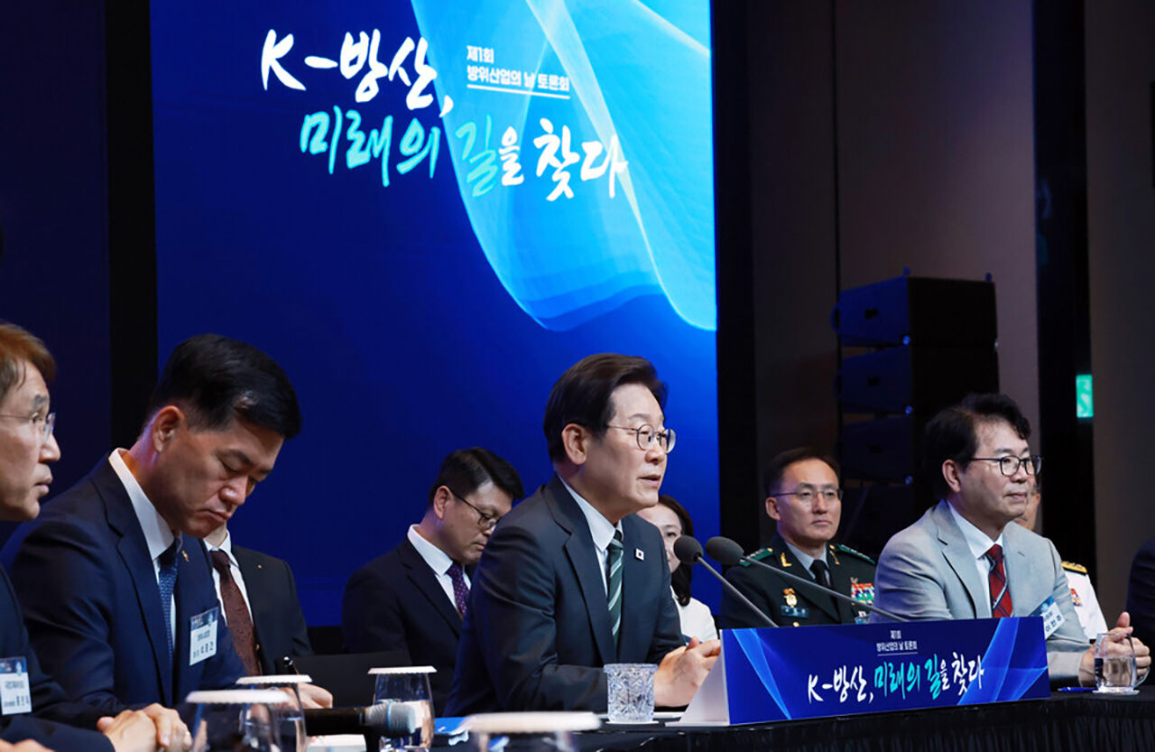 지난 7월 8일, 방위산업의 날 토론회에서 발언하는 이재명 대통령