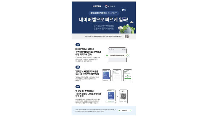 네이버 검역정보사전입력 (사진=질병관리청 제공, 연합뉴스)