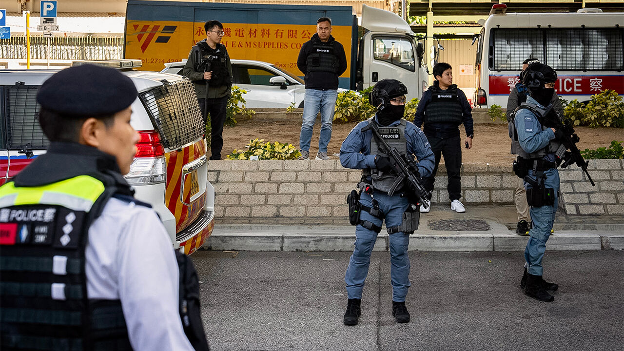 지미 라이 재판 앞둔 홍콩고등법원 인근 (사진=AP, 연합뉴스)