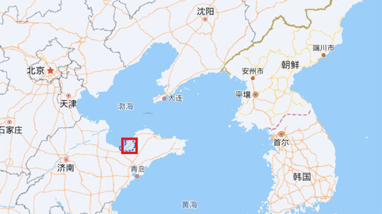 중국 산둥성 라이저우(빨간색 표시) (사진=바이두지도 캡처, 연합뉴스)