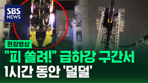 [현장영상] 1시간 동안 '90도 고립' 롤러코스터 하강하다 수직으로 멈췄다