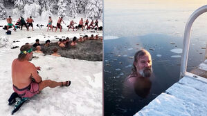 꽁꽁 언 호수에 '풍덩'&hellip;달인의 건강법 따라하기