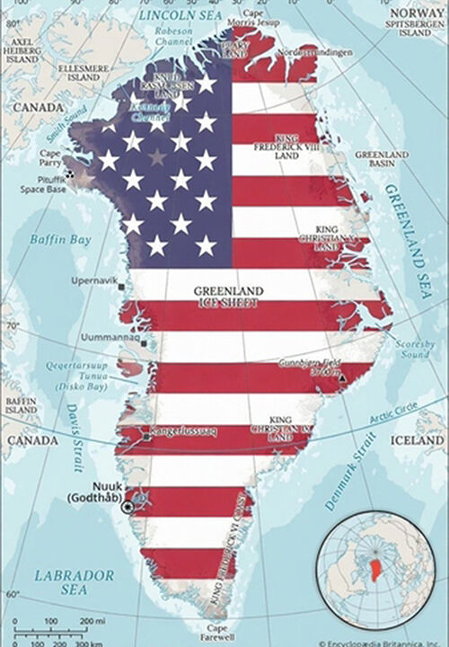 미국 우파 논객 케이티 밀러가 올린 그린란드 지도 (사진=케이티 밀러 X, 연합뉴스)