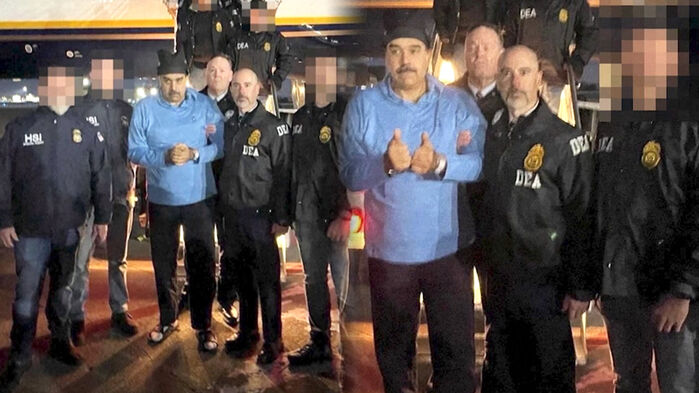 연행되는 와중 "잘 자요"&hellip;양팔 붙들린 마두로 '엄지 척'