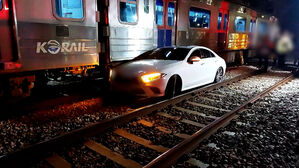 한밤 이동하던 열차, 승객 '긴급대피'&hellip;철로 날아든 정체