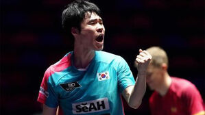 탁구 맏형 장우진, WTT 챔피언스에서 세계 9위 르브렁 제압