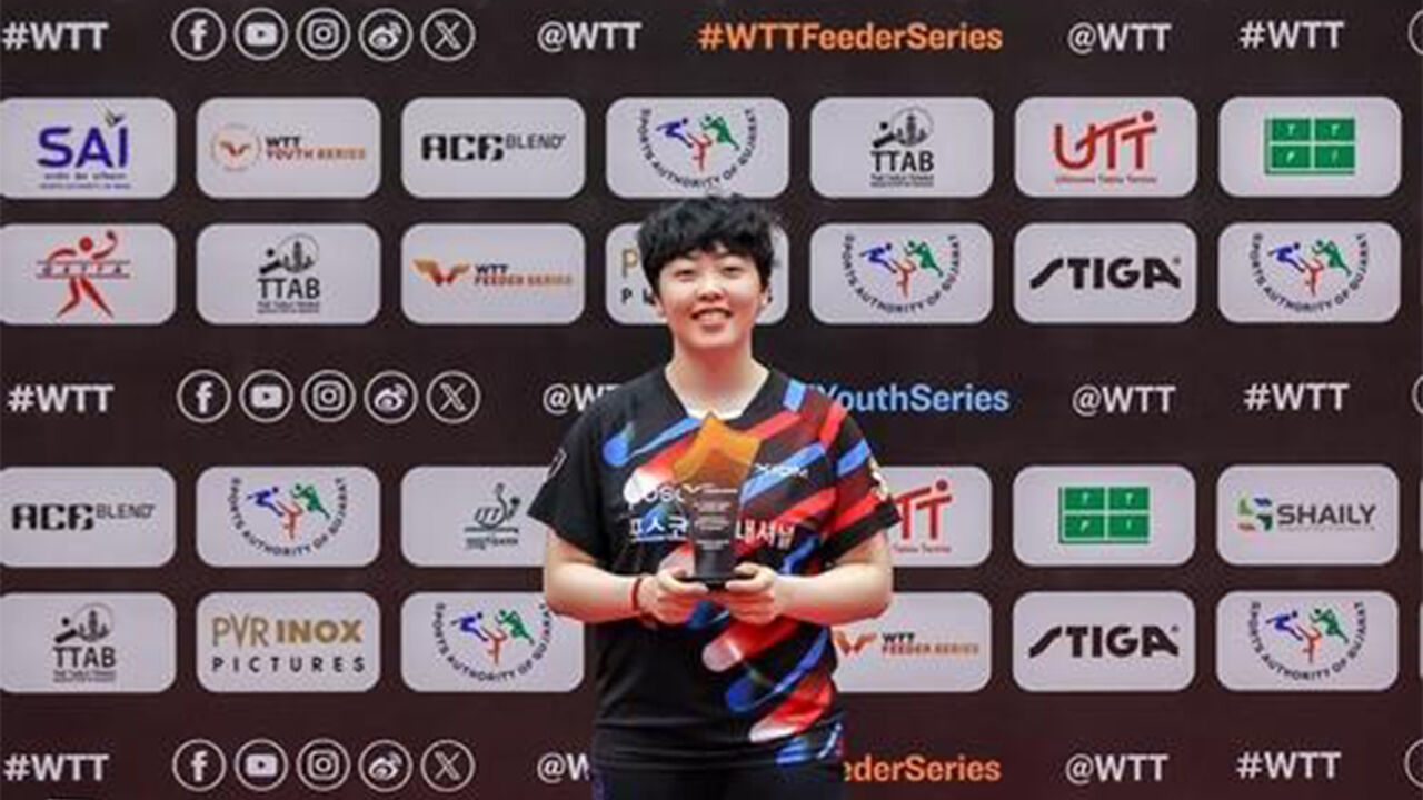 WTT 피더 인도 대회 여자 단식 우승을 차지한 유한나 (사진=WTT 인스타그램 캡처, 연합뉴스)