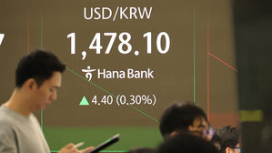 환율 열흘째 올라 1,480원 눈앞&hellip;금융위기 이후 최장 기간 상승