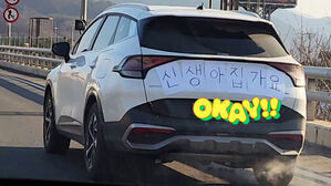 "속도 느렸는데 감사"&hellip;큼직한 문구에 경적 대신 축하