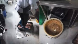 음식을 신발 신고 '퍽퍽'&hellip;영상 공개되자 논란