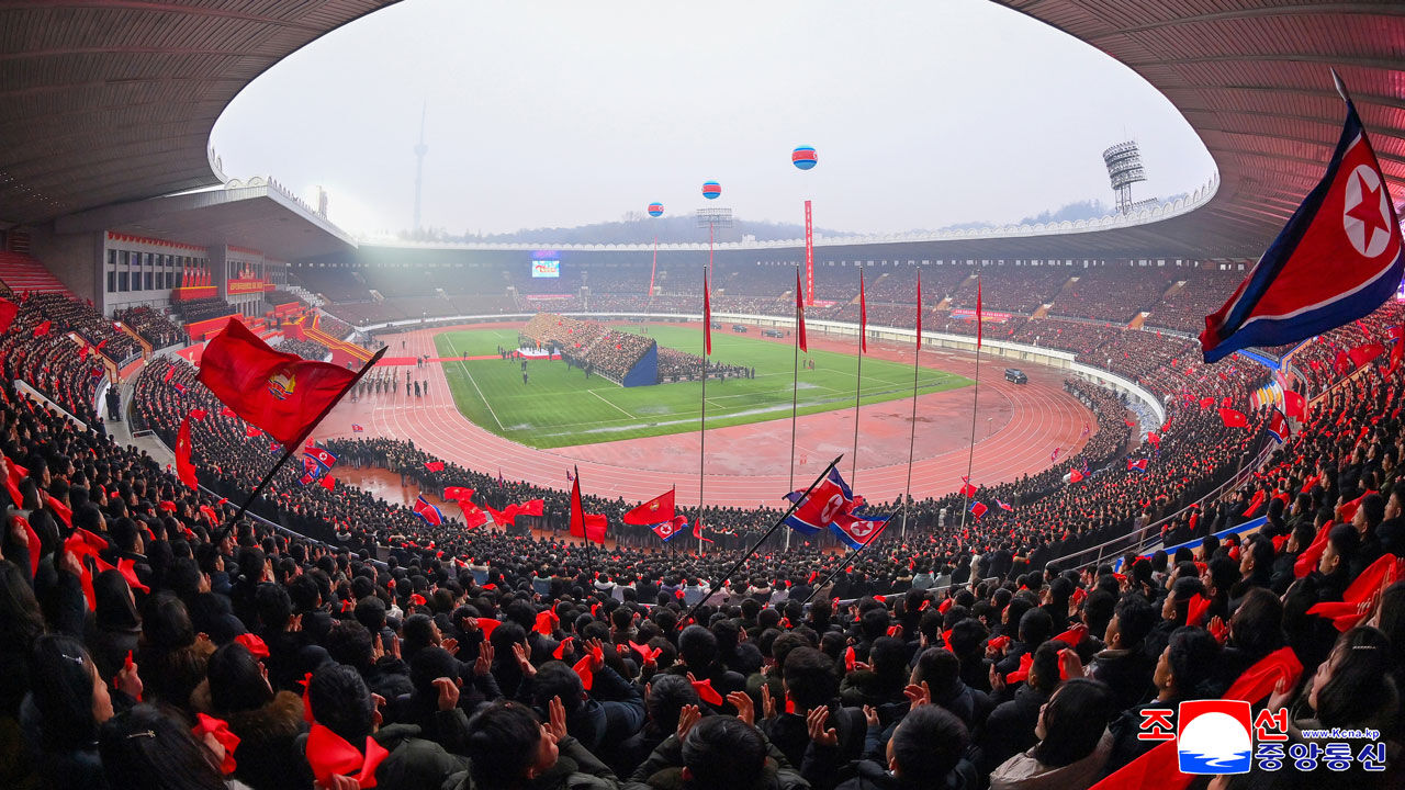 지난 16일 사회주의애국청년동맹(이하 청년동맹) 창립 80주년 기념대회가 평양 김일성경기장에서 진행됐다. (사진=조선중앙통신, 연합뉴스)