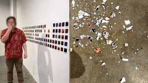 전시 작품 뜯어 '우걱우걱'&hellip;충격 기행에 '시끌'