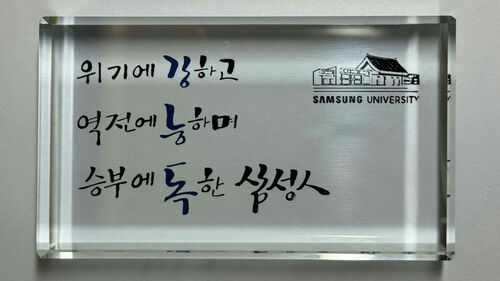 삼성이 임원 대상 세미나에서 참석자들에게 전달한 크리스탈 패. (사진=독자제공, 연합뉴스)