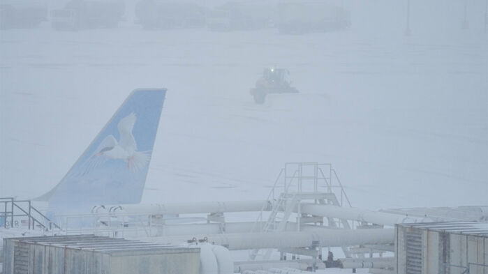 필라델피아의 공항에서 눈 폭풍이 몰아치고 있다. (사진=AP, 연합뉴스)