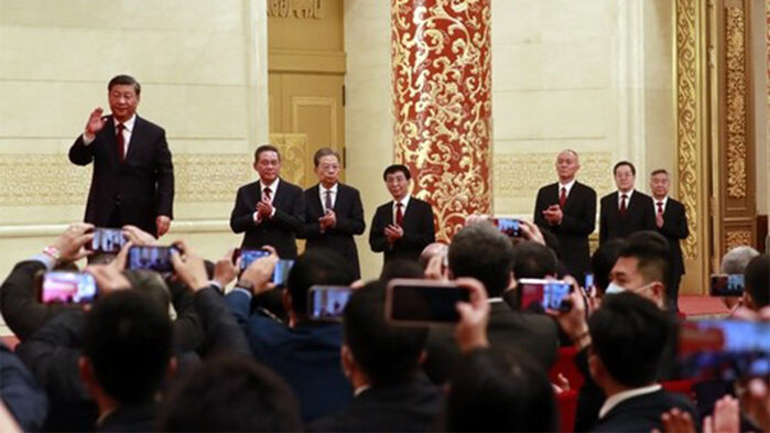 시진핑 국가주석을 비롯한 중국공산당 중앙정치국 상무위원들 (사진=연합뉴스)